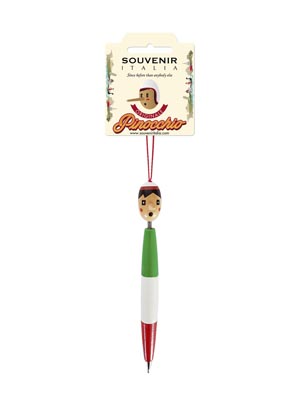 Pinocchio penna a sfera ovale in legno  (art. PIN15)